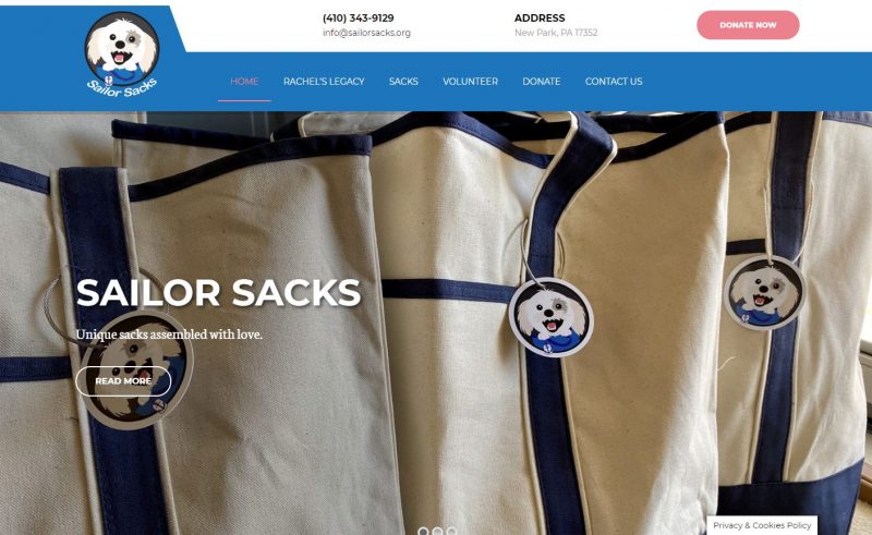 Sailor Sacks New Website