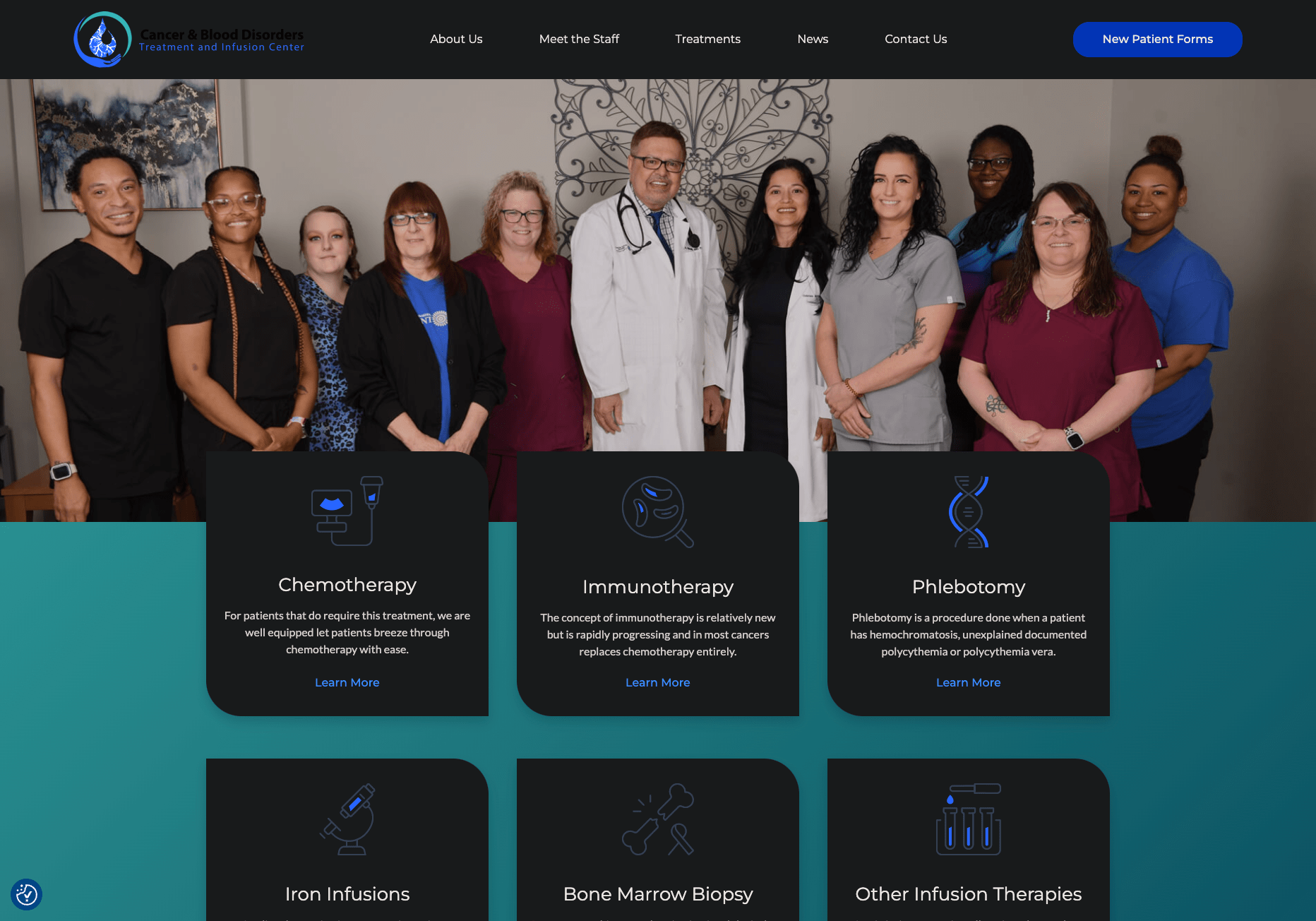 New Website Redesign: Cancer and Blood Disorders Treatment and Infusion Center